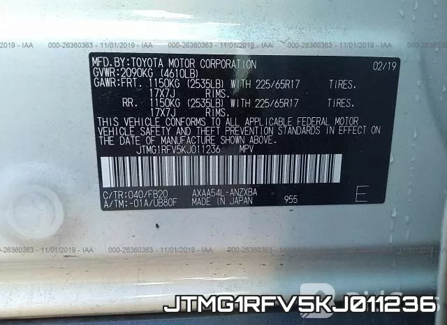 JTMG1RFV5KJ011236 фото 10