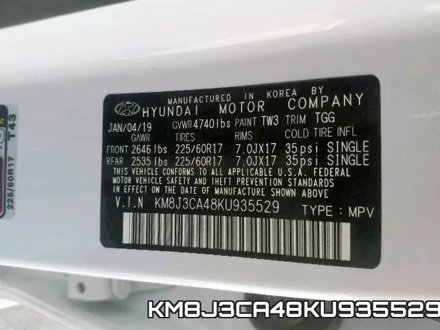 KM8J3CA48KU935529 фото 2