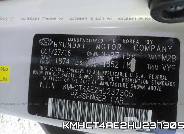 KMHCT4AE2HU237305 фото 10