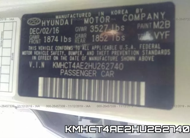 KMHCT4AE2HU262740 фото 10