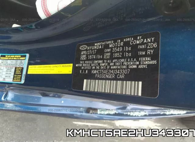 KMHCT5AE2HU343307 фото 8