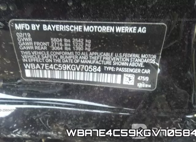 WBA7E4C59KGV70584 фото 10