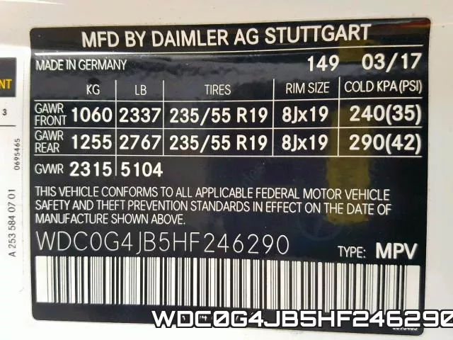 WDC0G4JB5HF246290 фото 2