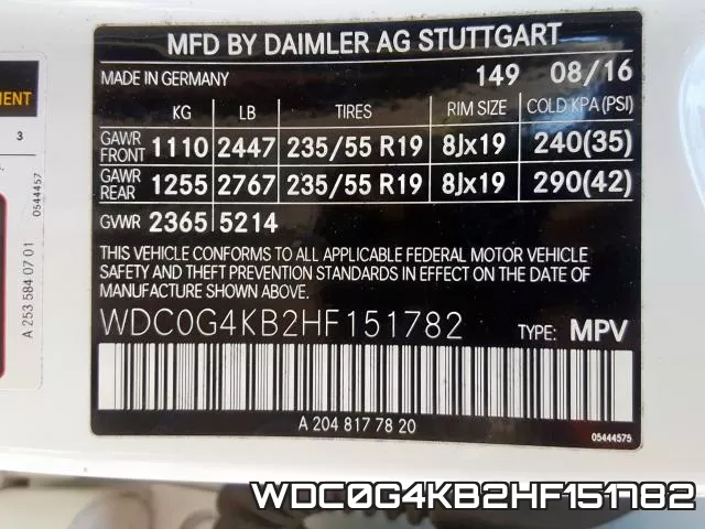 WDC0G4KB2HF151782 фото 2