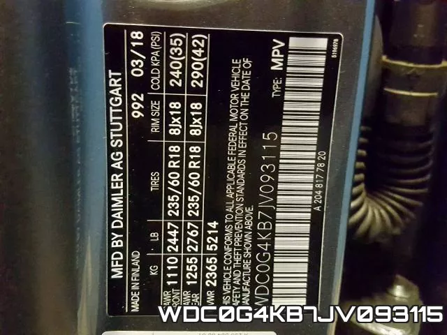 WDC0G4KB7JV093115 фото 2