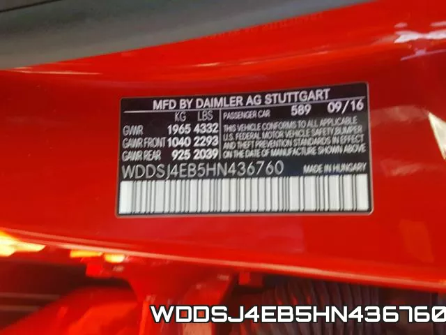 WDDSJ4EB5HN436760 фото 2