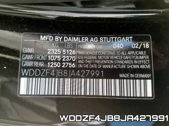 WDDZF4JB8JA427991 фото 2