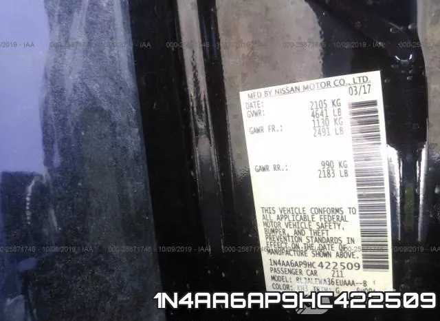 1N4AA6AP9HC422509 фото 10