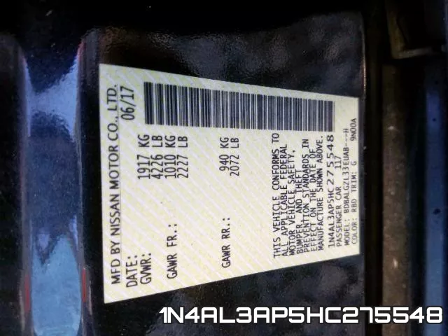 1N4AL3AP5HC275548 фото 2