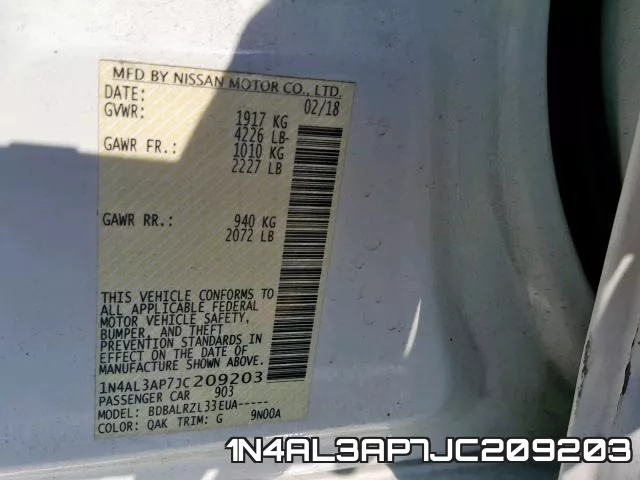 1N4AL3AP7JC209203 фото 2