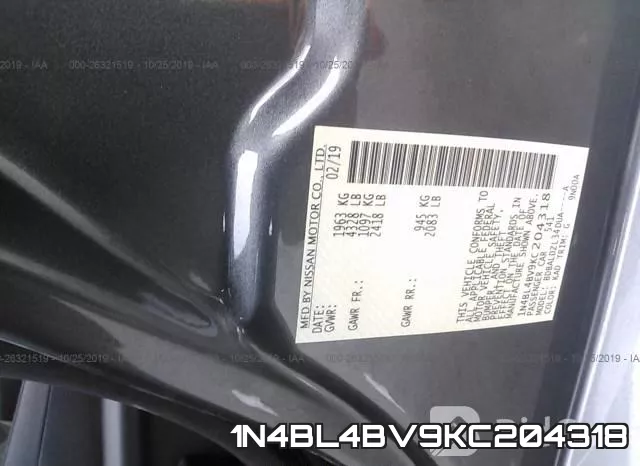 1N4BL4BV9KC204318 фото 10