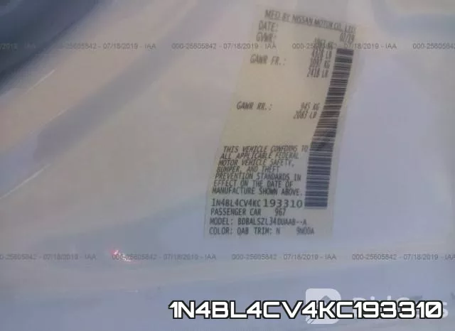 1N4BL4CV4KC193310 фото 10