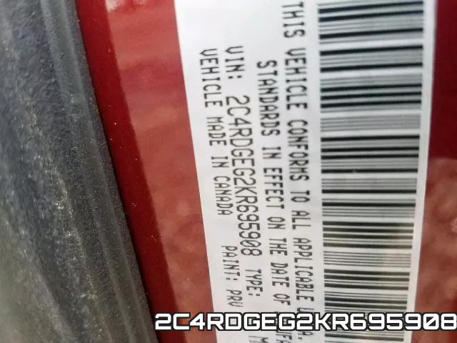 2C4RDGEG2KR695908 фото 2