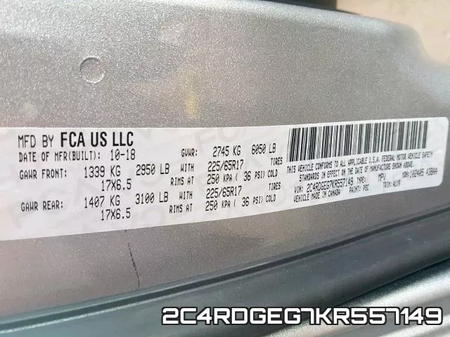 2C4RDGEG7KR557149 фото 2
