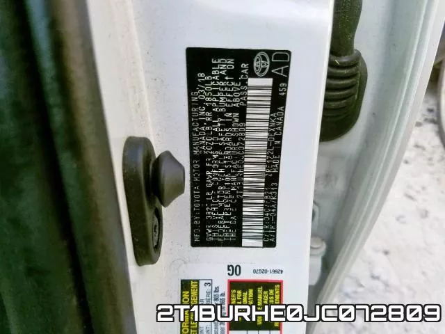 2T1BURHE0JC072809 фото 2