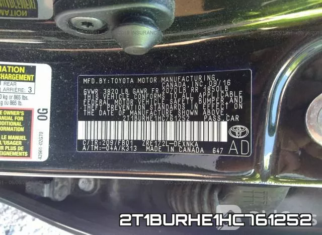 2T1BURHE1HC761252 фото 10