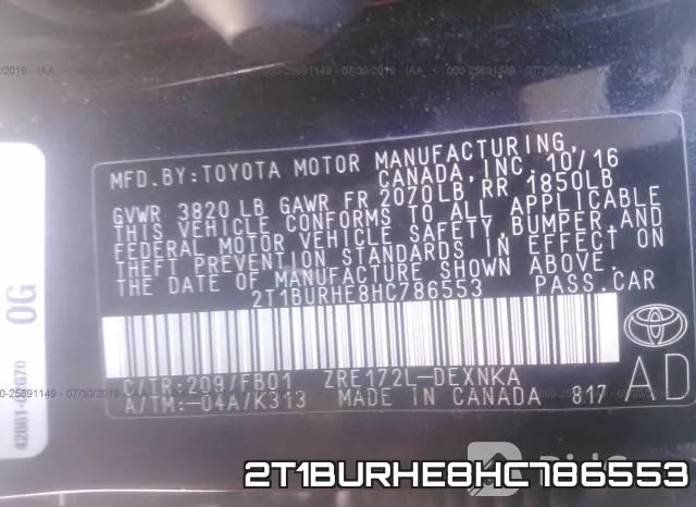 2T1BURHE8HC786553 фото 10