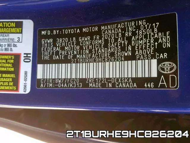 2T1BURHE9HC826204 фото 2