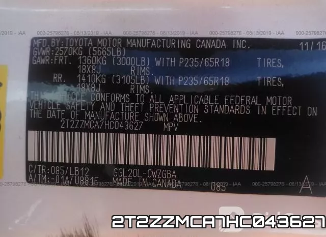2T2ZZMCA7HC043627 фото 10