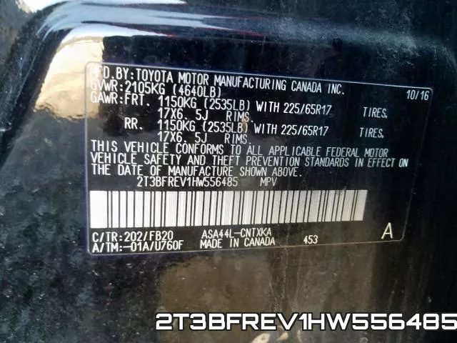 2T3BFREV1HW556485 фото 2