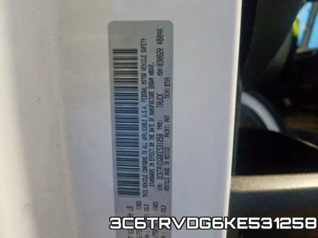 3C6TRVDG6KE531258 фото 2
