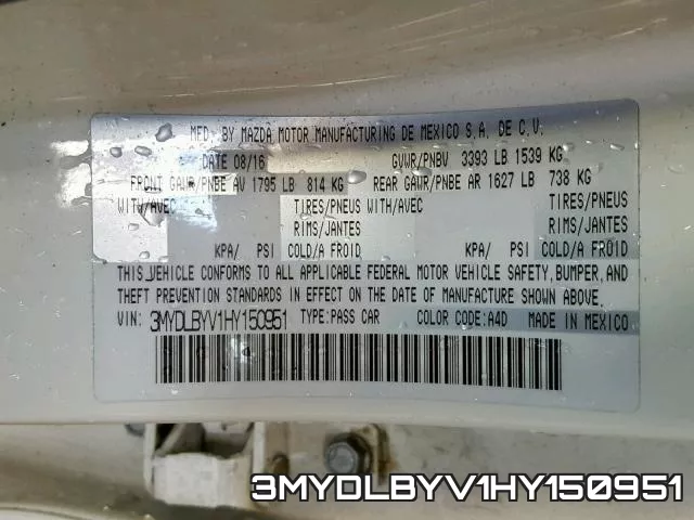 3MYDLBYV1HY150951 фото 2
