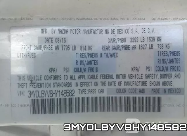 3MYDLBYV8HY148582 фото 10