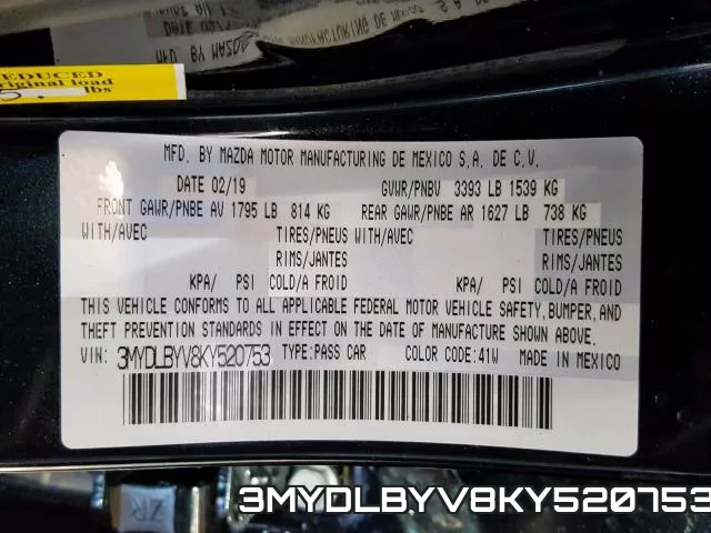 3MYDLBYV8KY520753 фото 2