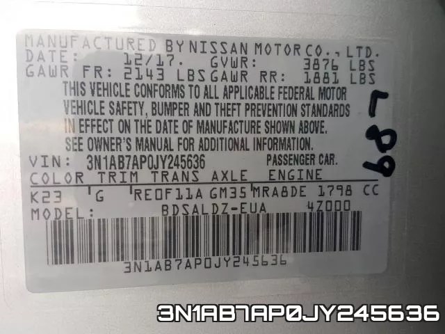 3N1AB7AP0JY245636 фото 2