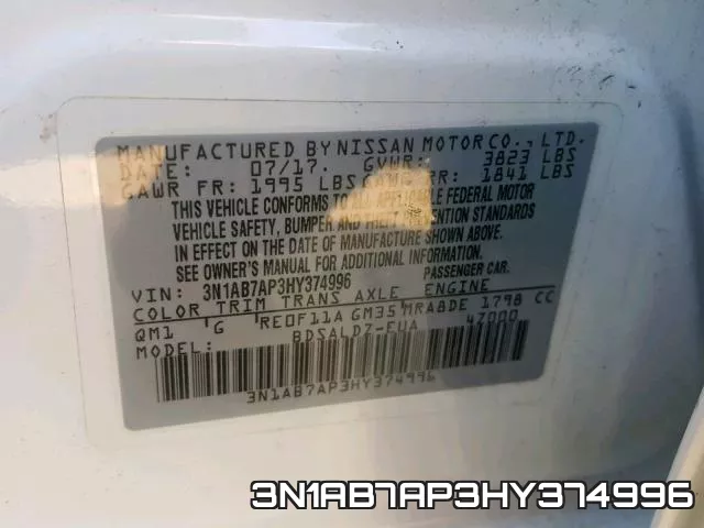3N1AB7AP3HY374996 фото 2