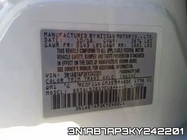 3N1AB7AP3KY242201 фото 2