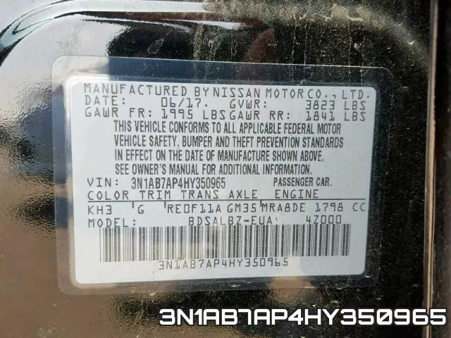 3N1AB7AP4HY350965 фото 2