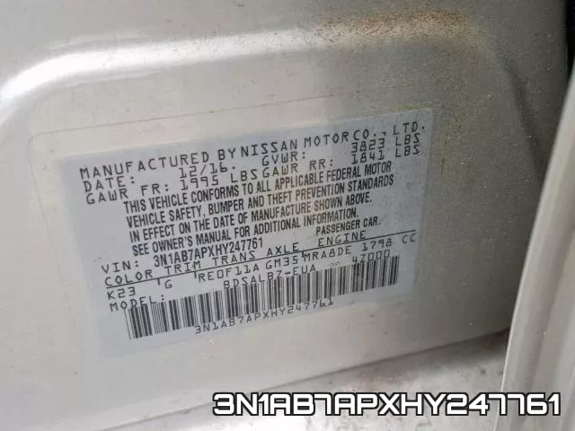 3N1AB7APXHY247761 фото 2