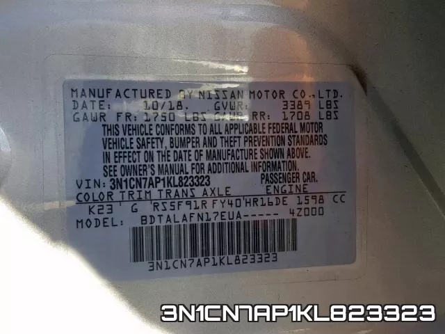 3N1CN7AP1KL823323 фото 2