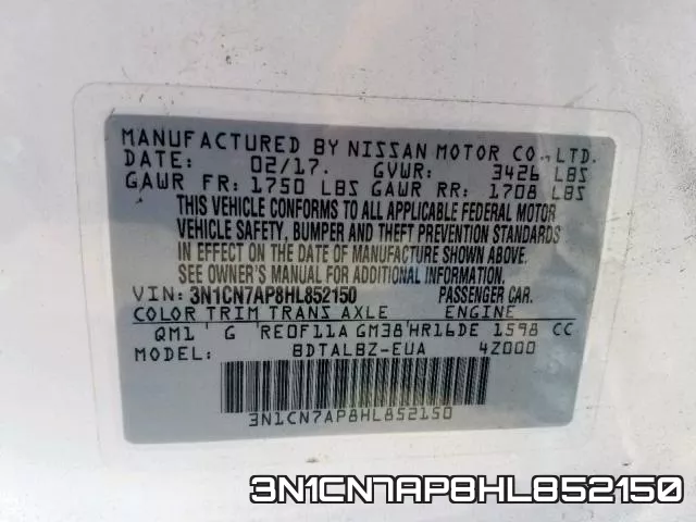 3N1CN7AP8HL852150 фото 2