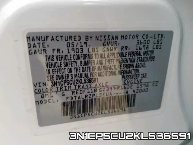3N1CP5CU2KL536591 фото 2