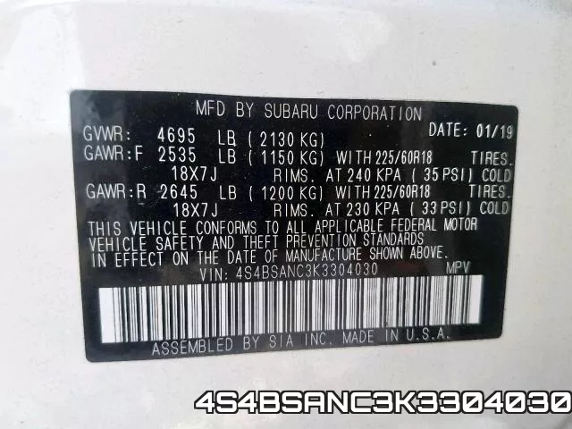 4S4BSANC3K3304030 фото 2