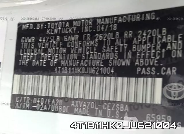 4T1B11HK0JU621004 фото 10