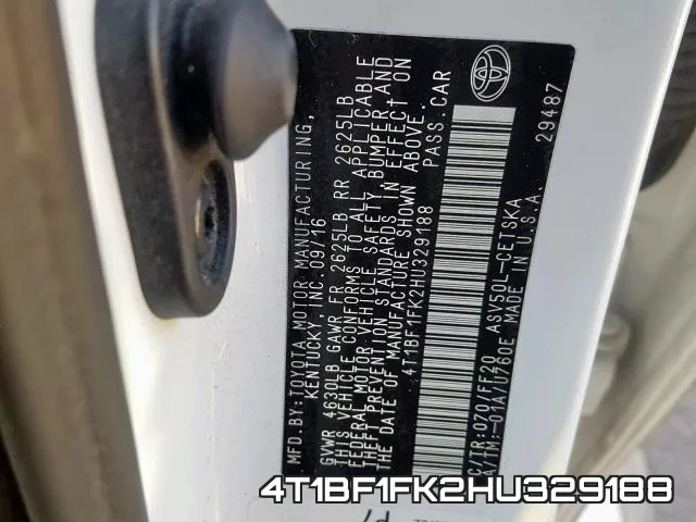 4T1BF1FK2HU329188 фото 2