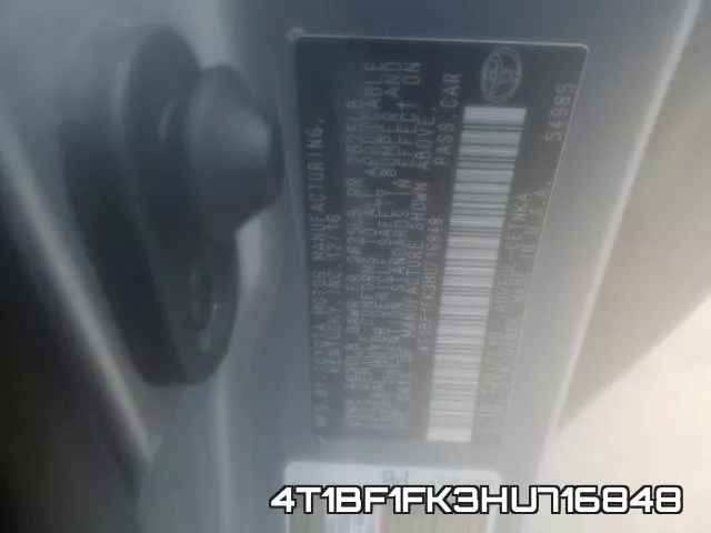 4T1BF1FK3HU716848 фото 2
