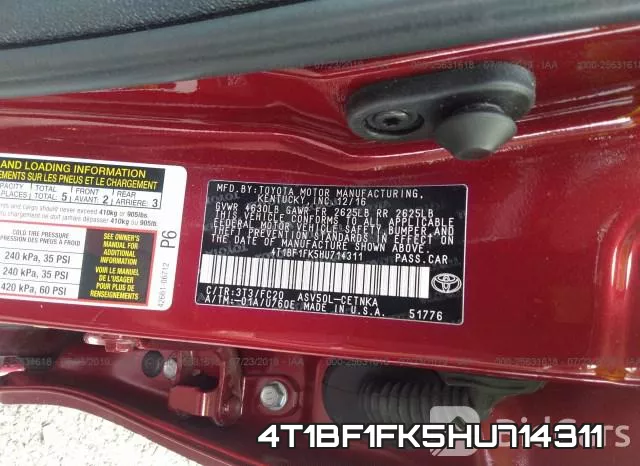 4T1BF1FK5HU714311 фото 10