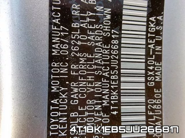 4T1BK1EB5JU266817 фото 2