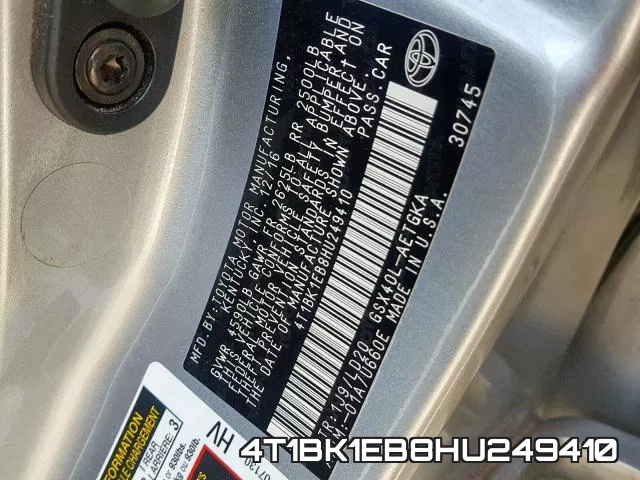 4T1BK1EB8HU249410 фото 2