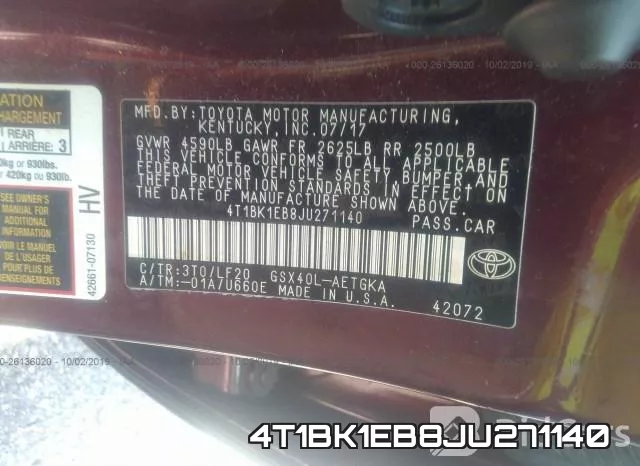4T1BK1EB8JU271140 фото 10