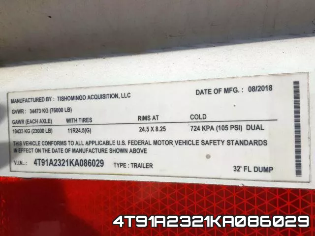 4T91A2321KA086029 фото 2
