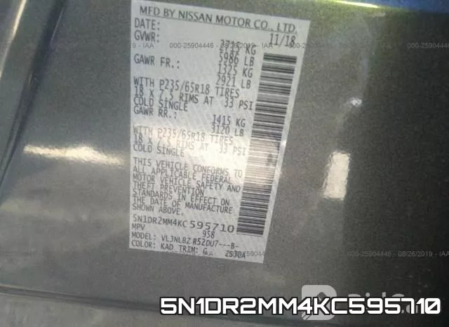 5N1DR2MM4KC595710 фото 10