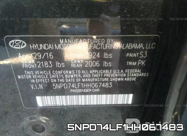 5NPD74LF1HH067483 фото 10