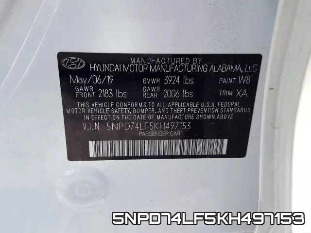 5NPD74LF5KH497153 фото 2