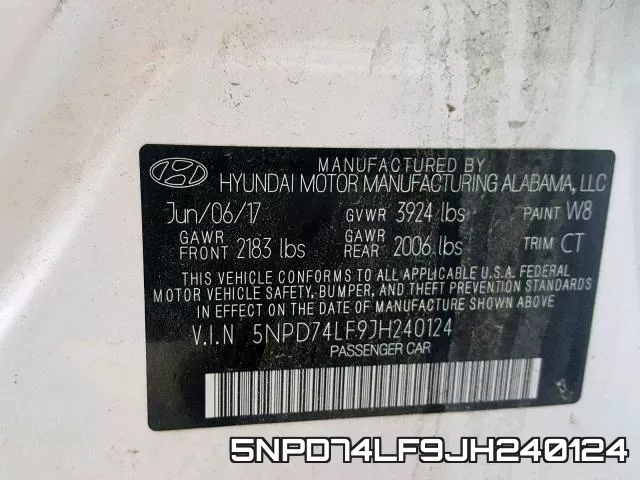 5NPD74LF9JH240124 фото 2