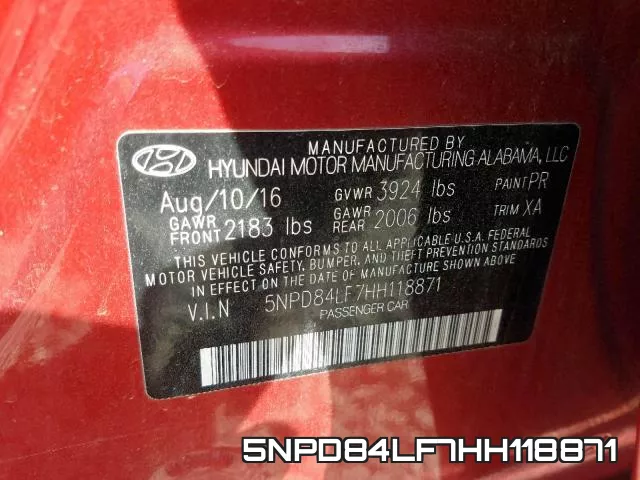 5NPD84LF7HH118871 фото 2